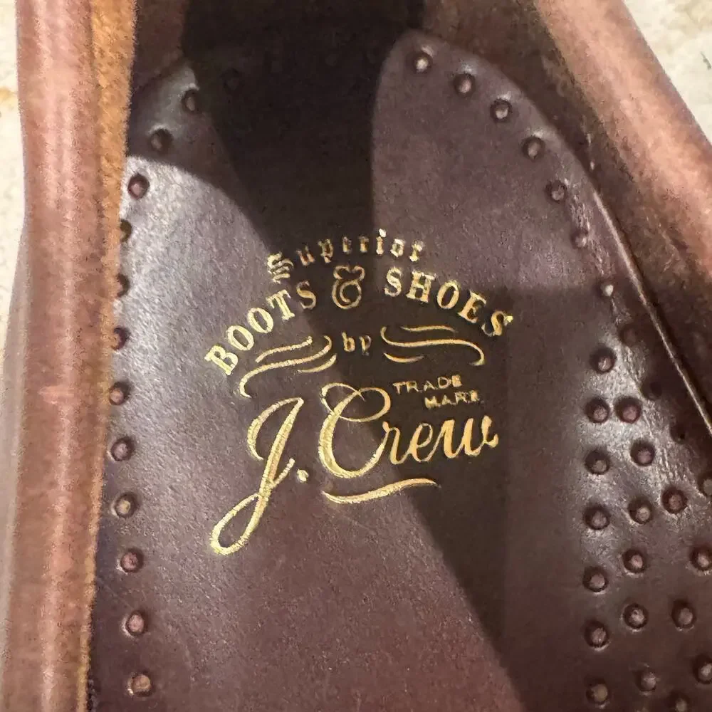 J. Crew Men's Camden Loafers with Leather Soles Whiskey Brown Size 8.5 NWOB